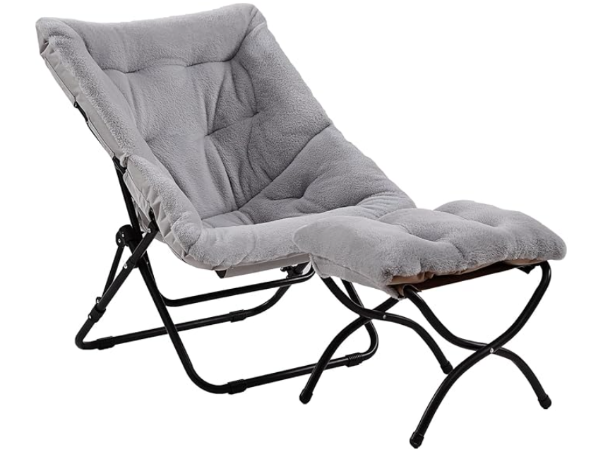 Givjoy Comfy Saucer Chair with Ottoman