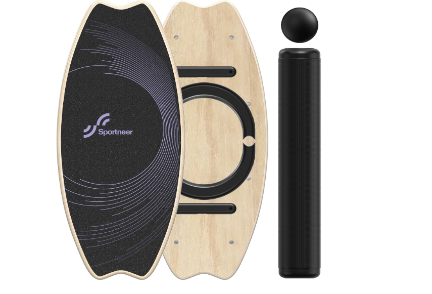 Wooden Balance Board with Adjustable Stoppers