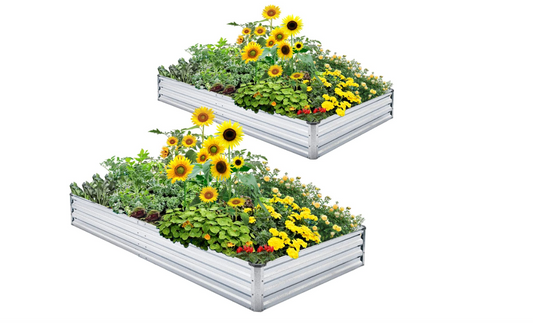 Mofesun Galvanized Raised Garden Bed 2-Pack