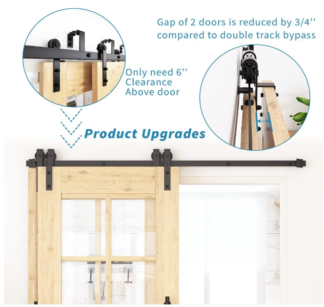 Bypass Sliding Barn Door Hardware Kit