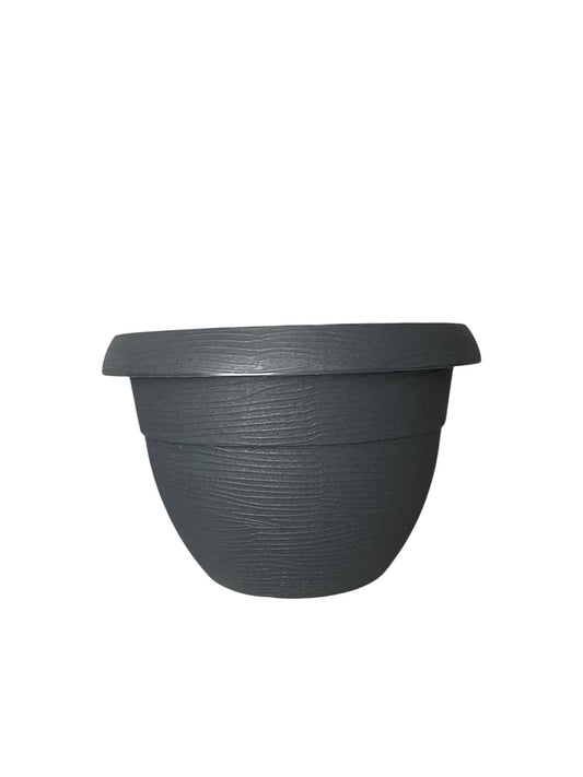Set of 2 gray Round Textured Planters