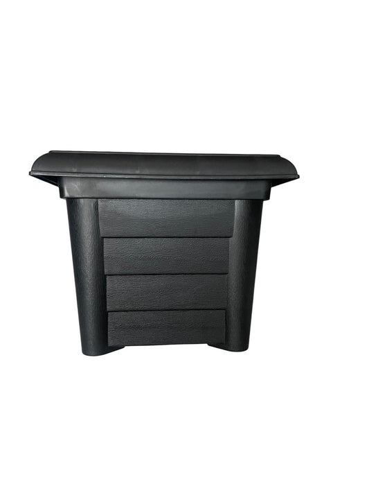 Square Black Plastic Planters – Set of 2